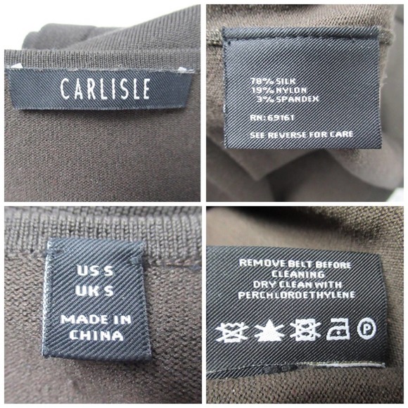 CARLISLE Brown Silk Blend Scoop Neck 3/4 Sleeve Knit Top Tee Womens Size Small - Picture 11 of 11